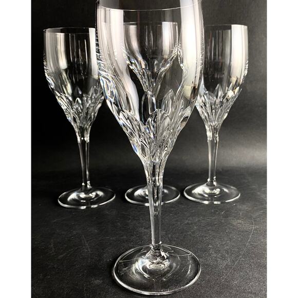 Gorham Diamond Clear Water/Wine Goblets - Set of 4 Fine Crystal Stemware - Picture 7 of 10